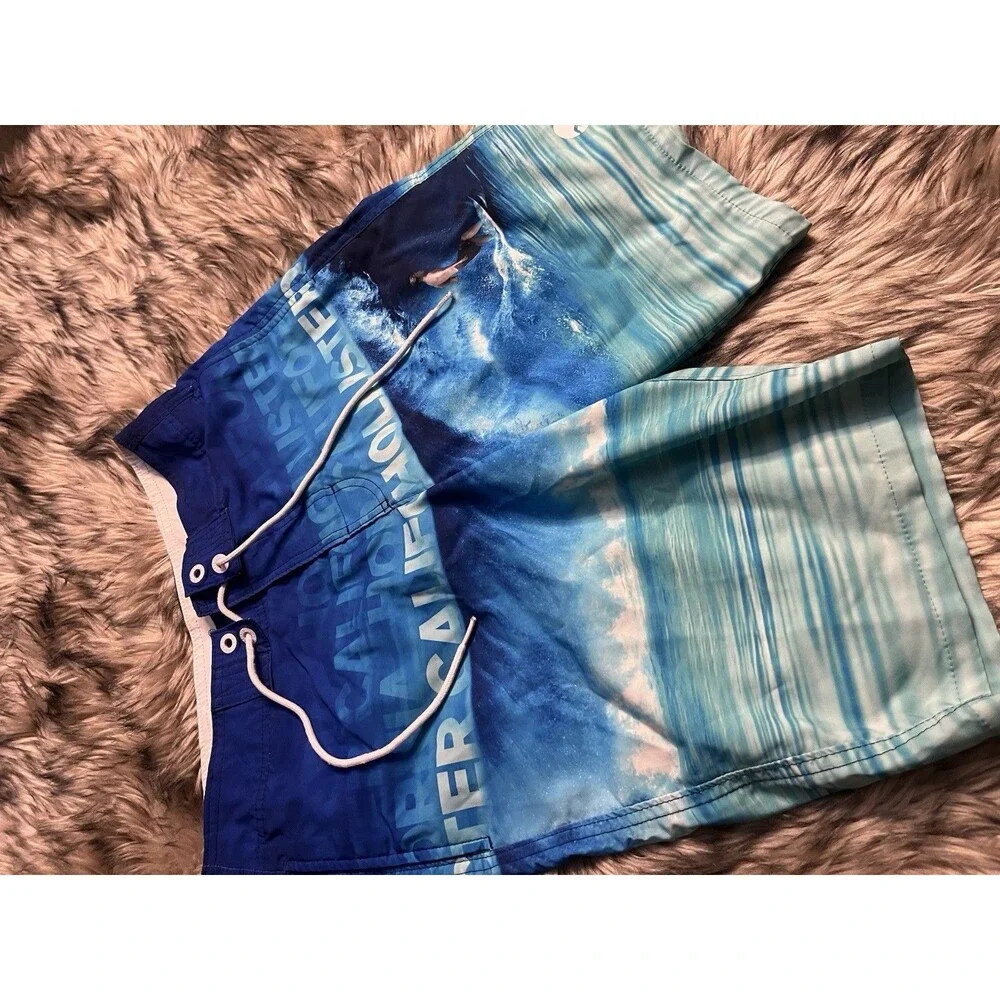 Hollister California Blue Ocean Surf Swim Trunk Shorts Men